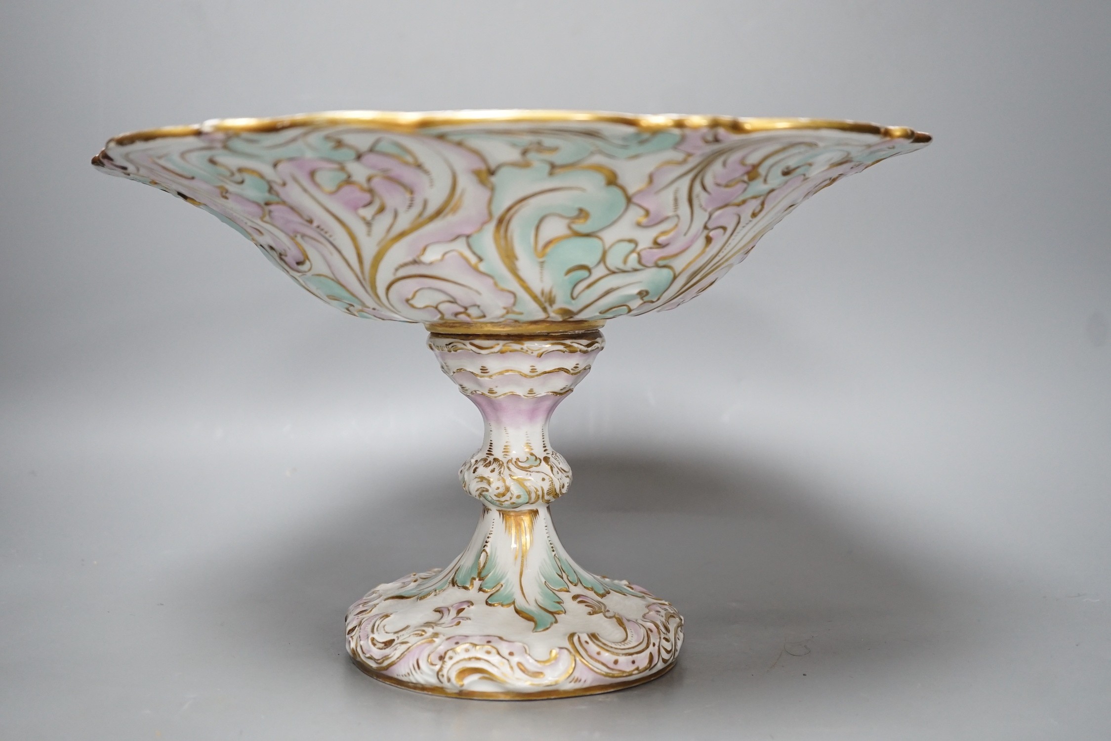 A late 19th century Meissen comport, 31.5cm diameter